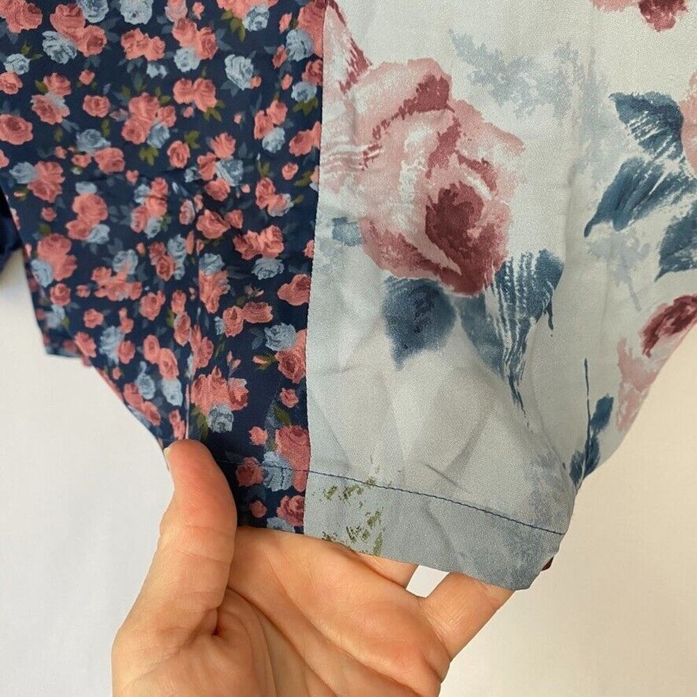 Chaus Top XL Sheer Silk Velvet Burnout Floral Cottagecore Fairy Grunge Vintage - Picture 3 of 12
